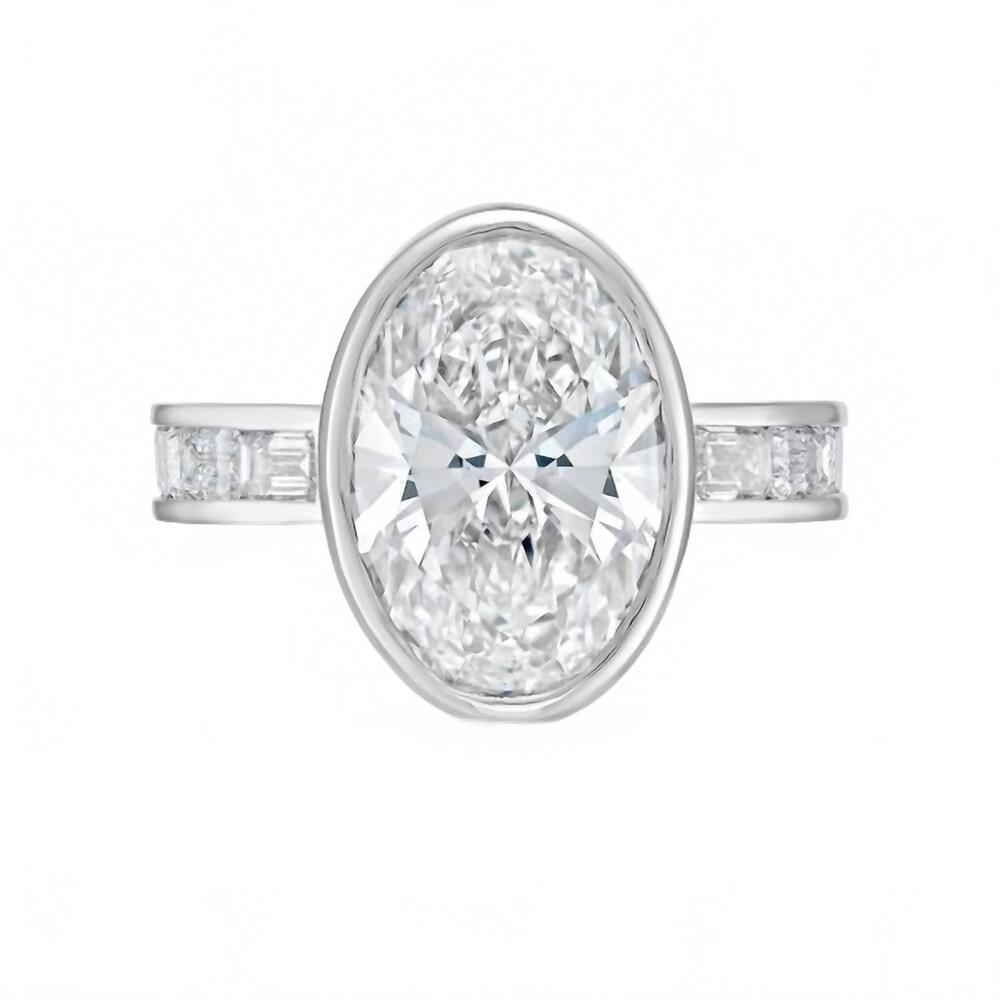 NEW DIANA M JEWELS women's oval & emerald lab-grown diamond fashion ring (8.00 c